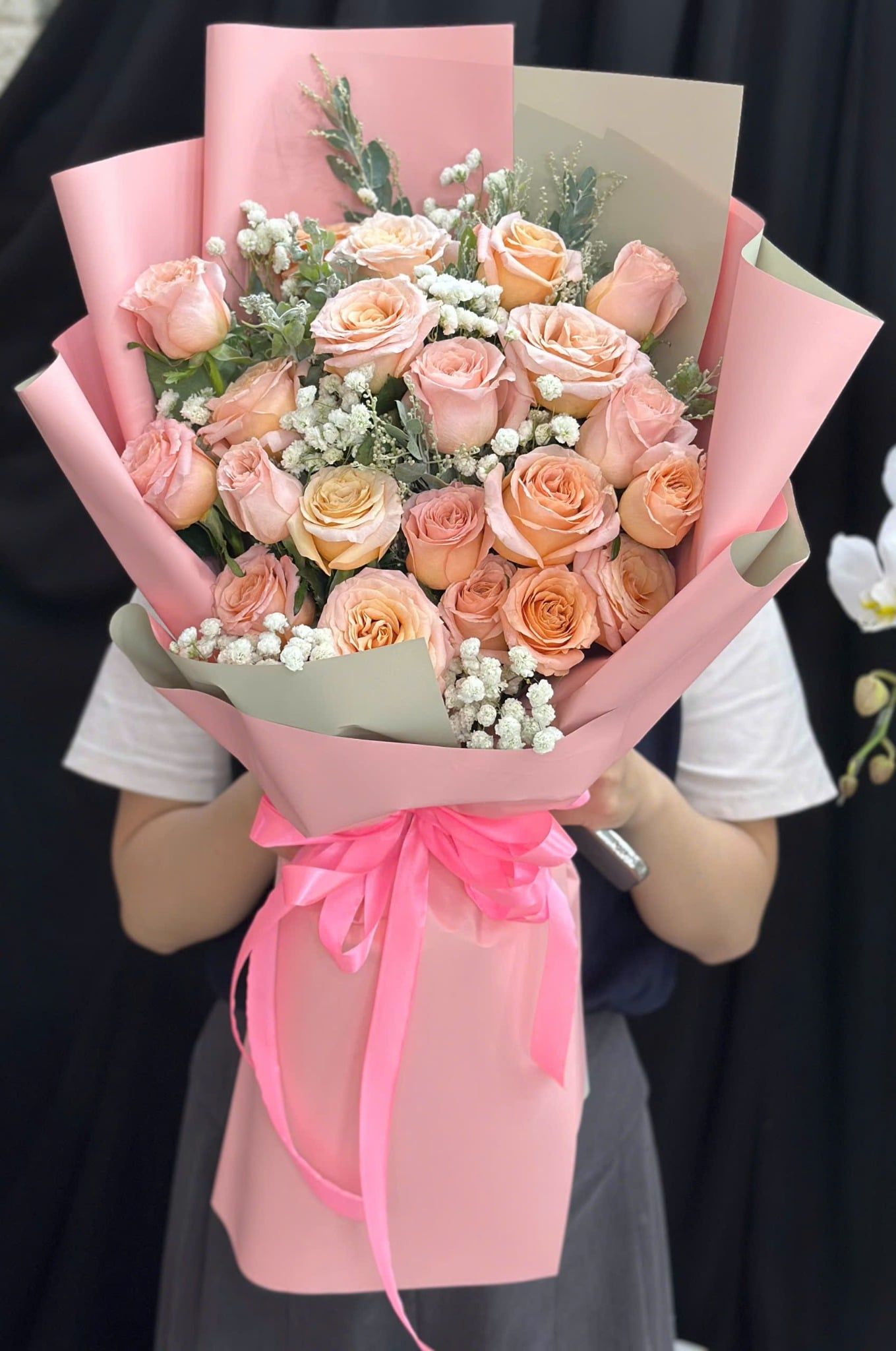  Bó Hoa Đào Hồng Ngọt Ngào - HBD68 