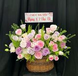  Giỏ Hoa Mộng Xuân Tím Hồng - GH09 