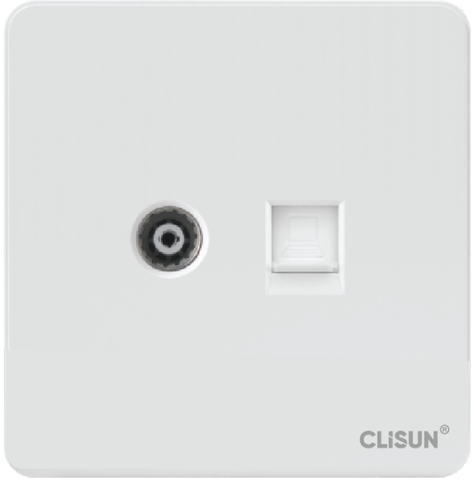 Bộ ổ cắm Tivi và điện mạng Clisun