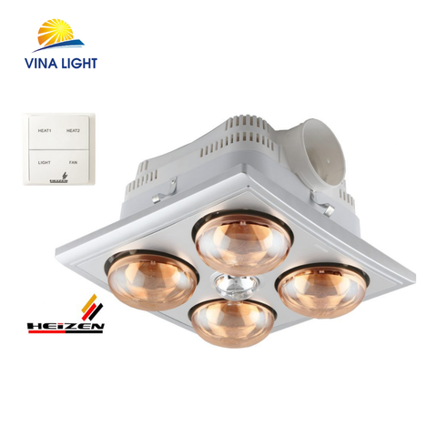 Đèn sưởi nhà tắm âm trần 4 bóng HE4BR Heizen