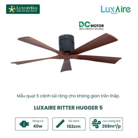 Quạt trần 5 cánh Luxaire Ritter Hugger V