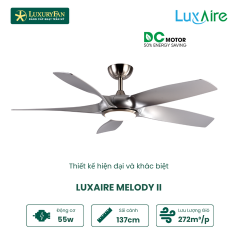 Quạt trần đèn 5 cánh Luxaire Melody II