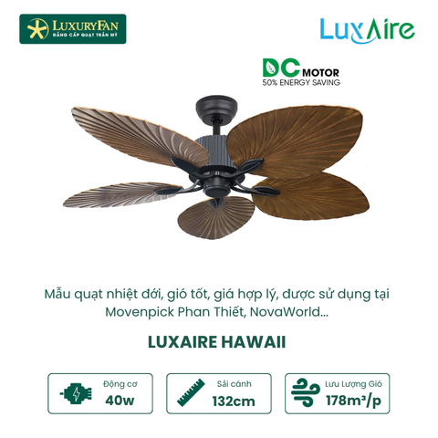 Quạt trần 5 cánh Luxaire Hawaii
