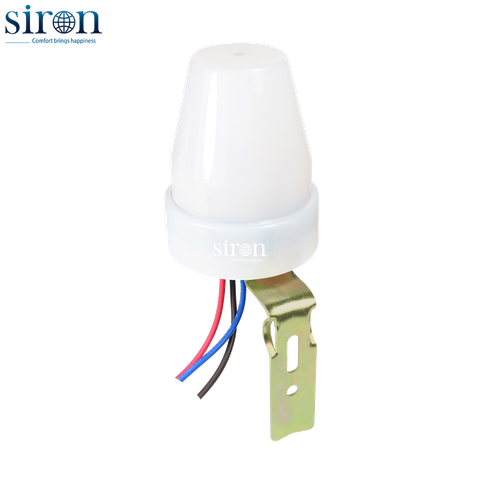 Cảm biến ánh sáng lắp nổi ngoài trời kín nước 10A Siron SR-LS332