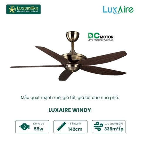 Quạt trần 5 cánh Luxaire Windy
