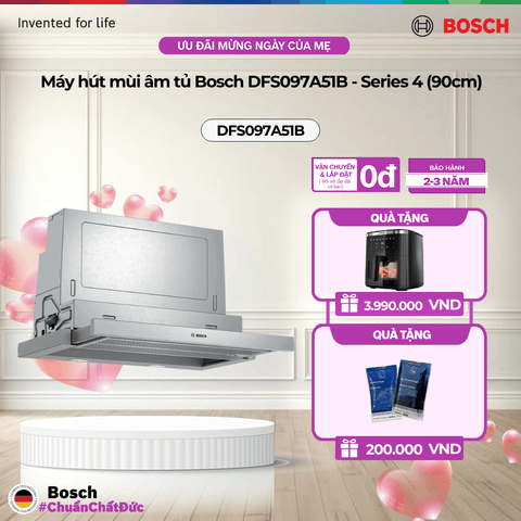 Máy hút mùi âm tủ Bosch DFS097A51B - Series 4 (90cm)