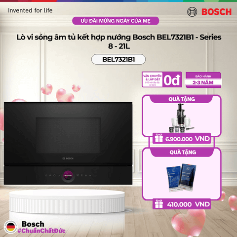 Lò vi sóng âm tủ kết hợp nướng Bosch BEL7321B1 - Series 8 - 21L