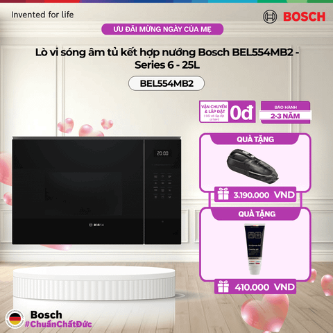 Lò vi sóng âm tủ kết hợp nướng Bosch BEL554MB2 - Series 6 - 25L
