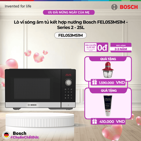 Lò vi sóng âm tủ kết hợp nướng Bosch FEL053MS1M - Series 2 - 25L