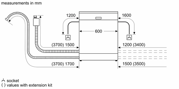 Máy rửa chén bát bán âm 14 bộ Bosch SMI6ECS10E - Series 6 (60cm)