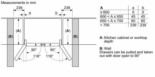 Tủ lạnh Side by side Bosch KFN96APEAG - Series 4 605L