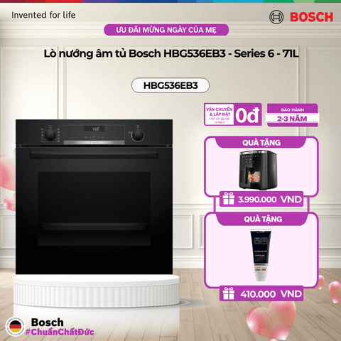 Lò nướng âm tủ Bosch HBG536EB3 - Series 6 - 71L