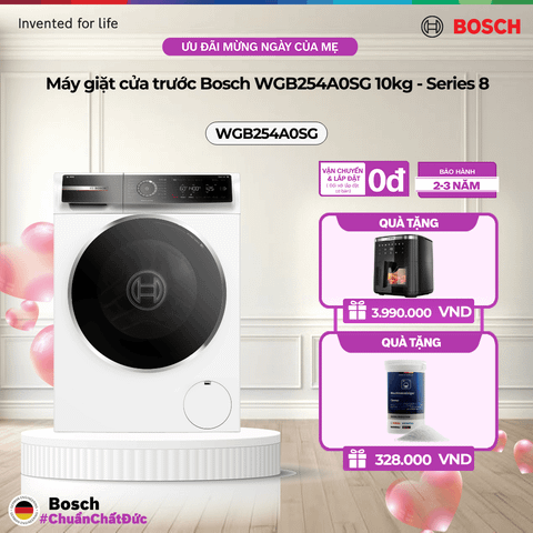 Máy giặt cửa trước Bosch WGB254A0SG 10kg - Series 8