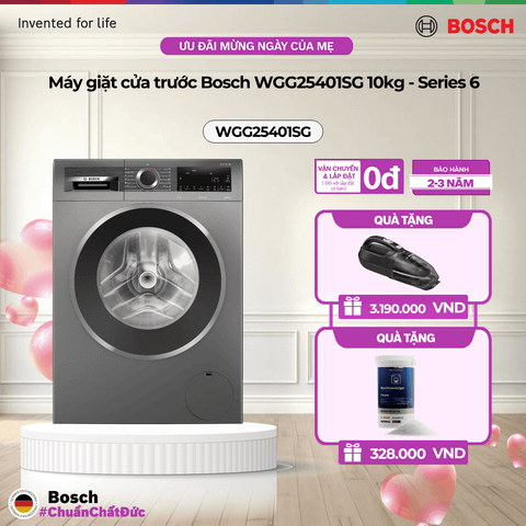 Máy giặt cửa trước Bosch WGG25401SG 10kg - Series 6