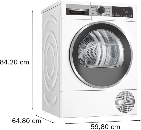 Máy sấy bơm nhiệt Bosch WQG24570SG 9kg - Series 6