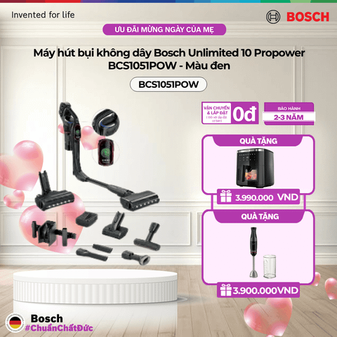 Máy hút bụi không dây Bosch Unlimited 10 Propower BCS1051POW - Màu đen