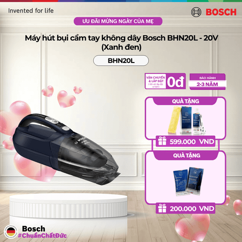 Máy hút bụi cầm tay không dây Bosch BHN20L - 20V (Xanh đen)