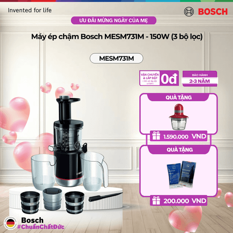 Máy ép chậm Bosch MESM731M - 150W (3 bộ lọc)