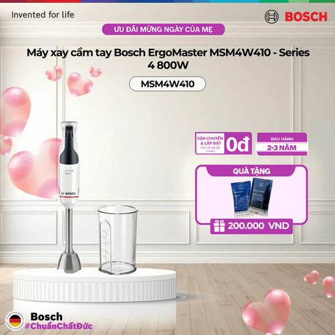 Máy xay cầm tay Bosch ErgoMaster MSM4W410 - Series 4 - 800W