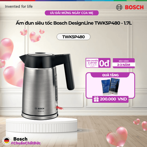 Ấm đun siêu tốc Bosch DesignLine TWK5P480 - 1.7L