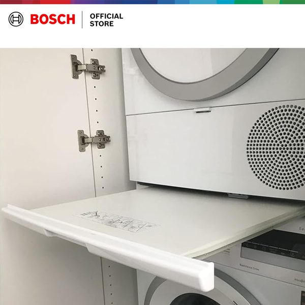 Bộ xếp chồng cho máy giặt và máy sấy quần áo có kệ kéo ra