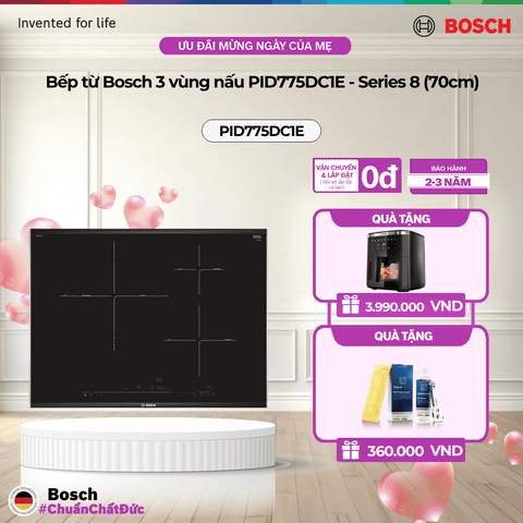 Bếp từ Bosch 3 vùng nấu PID775DC1E - Series 8 (70cm)