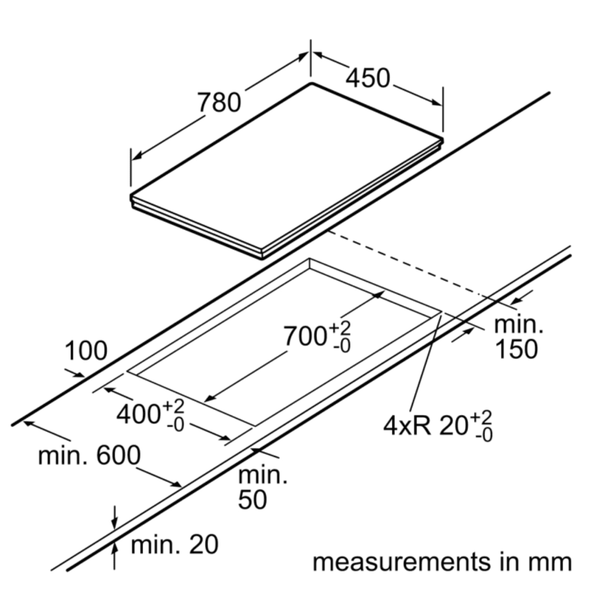 Bếp từ Bosch 2 vùng nấu PPI82560MS - Series 6 (78cm)