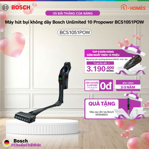 Máy hút bụi không dây Bosch Unlimited 10 Propower BCS1051POW - Màu đen