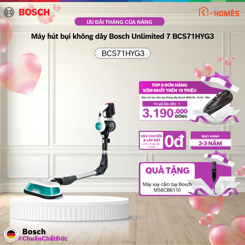 Máy hút bụi không dây Bosch Unlimited 7 BCS71HYG3