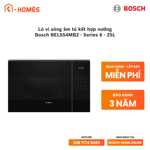 Lò vi sóng âm tủ kết hợp nướng Bosch BEL554MB2 - Series 6 - 25L