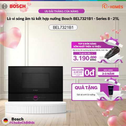 Lò vi sóng âm tủ kết hợp nướng Bosch BEL7321B1 - Series 8 - 21L