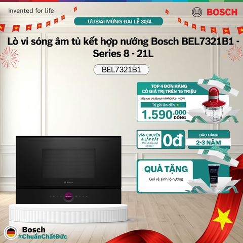 Lò vi sóng âm tủ kết hợp nướng Bosch BEL7321B1 - Series 8 - 21L