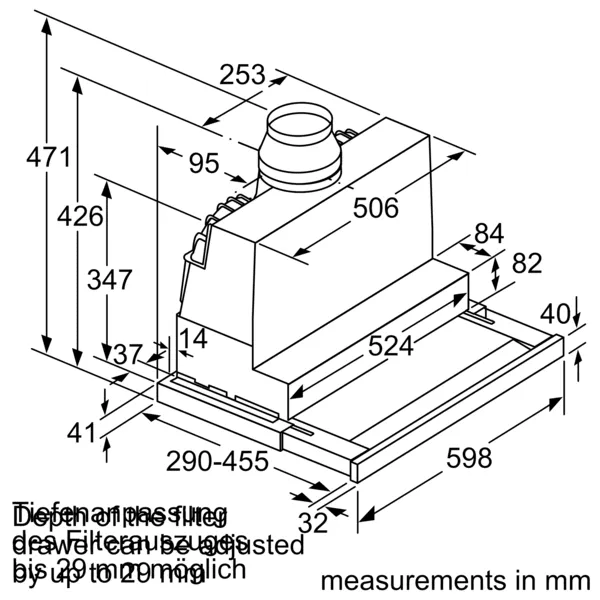 Máy hút mùi âm tủ Bosch DFS067K51 - Series 8 (60cm)