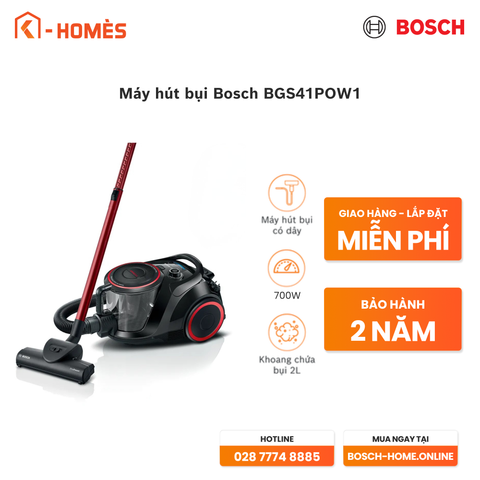 Máy hút bụi có dây Bosch BGS41POW1 - Series 6 700W
