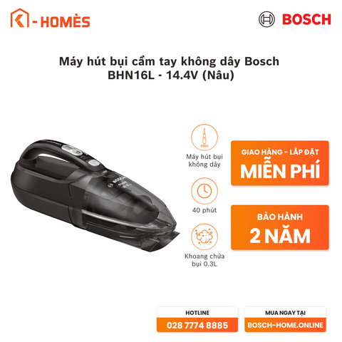 Máy hút bụi cầm tay không dây Bosch BHN16L - 14.4V (Nâu)
