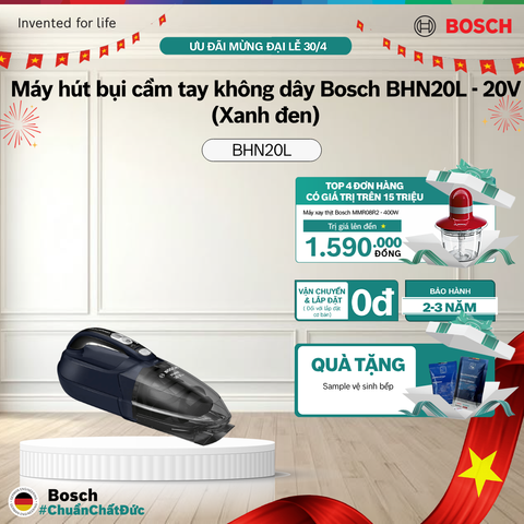 Máy hút bụi cầm tay không dây Bosch BHN20L - 20V (Xanh đen)