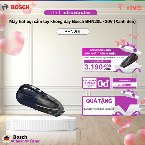 Máy hút bụi cầm tay không dây Bosch BHN20L - 20V (Xanh đen)