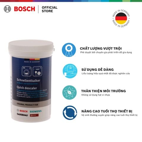 Bột tẩy cặn nhanh máy giặt và máy rửa chén