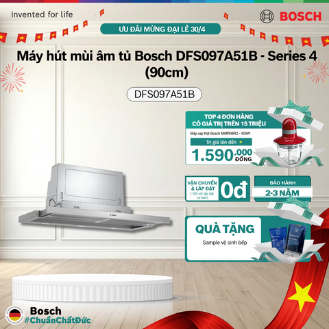 Máy hút mùi âm tủ Bosch DFS097A51B - Series 4 (90cm)