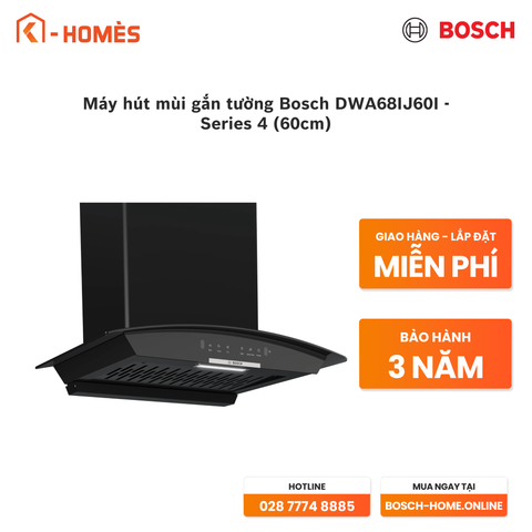 Máy hút mùi gắn tường Bosch DWA68IJ60I - Series 4 (60cm)