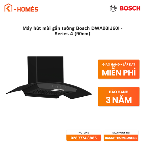 Máy hút mùi gắn tường Bosch DWA98IJ60I - Series 4 (90cm)