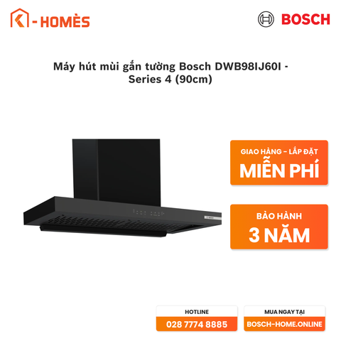 Máy hút mùi gắn tường Bosch DWB98IJ60I - Series 4 (90cm)
