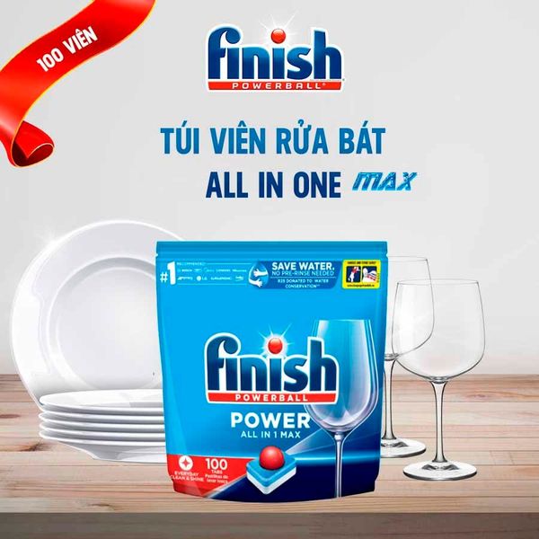 Viên rửa bát Finish All In One Max 100 Viên