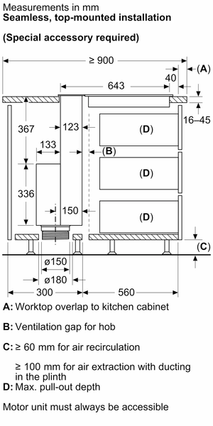 Máy hút mùi âm bàn Bosch DDW88MM66 - Series 8 (80cm)