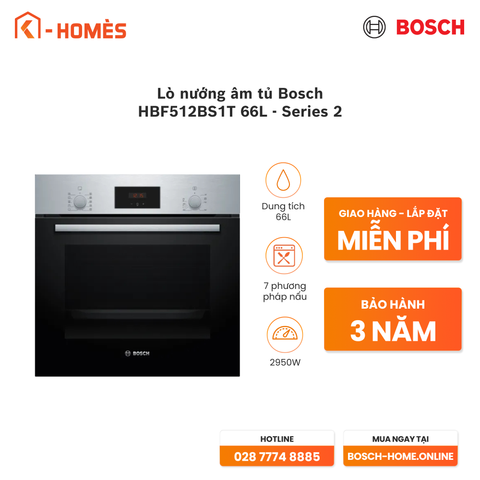 Lò nướng âm tủ Bosch HBF512BS1T 66L - Series 2