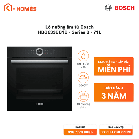 Lò nướng âm tủ Bosch HBG633BB1B - Series 8 - 71L