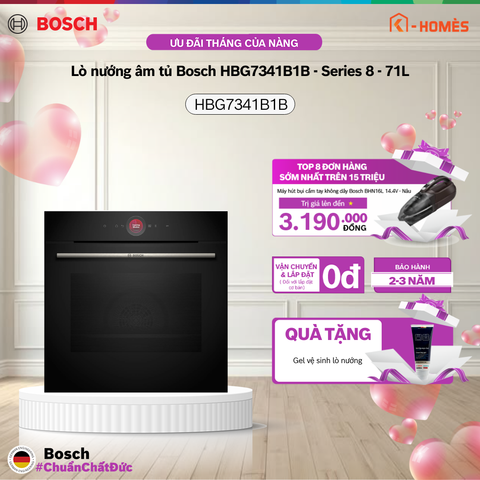 Lò nướng âm tủ Bosch HBG7341B1B - Series 8 - 71L