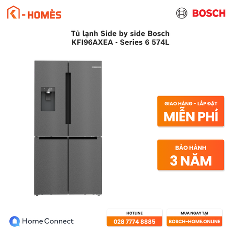 [PRE-ORDER 25/4] Tủ lạnh Side by side Bosch KFI96AXEA - Series 6 574L