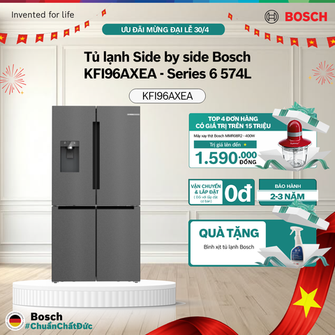 [PRE-ORDER 25/4] Tủ lạnh Side by side Bosch KFI96AXEA - Series 6 574L