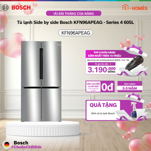 Tủ lạnh Side by side Bosch KFN96APEAG - Series 4 605L